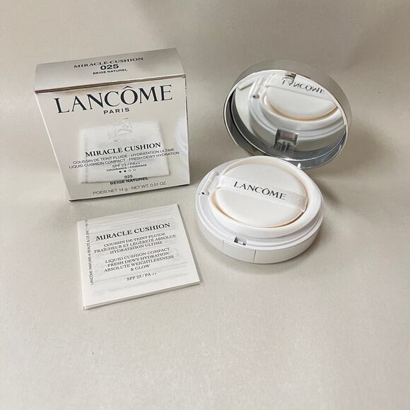 Lancome Miracle Cushion Compact Foundation Dewy Skin 025 Beige Natural Sealed